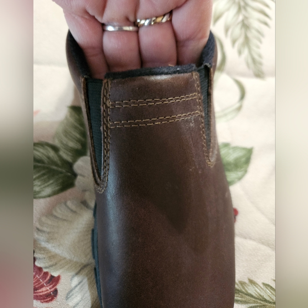 #550- Lands' End Women's Casual Leather Brown or Black Slip-On Shoes - Picture 4 of 11